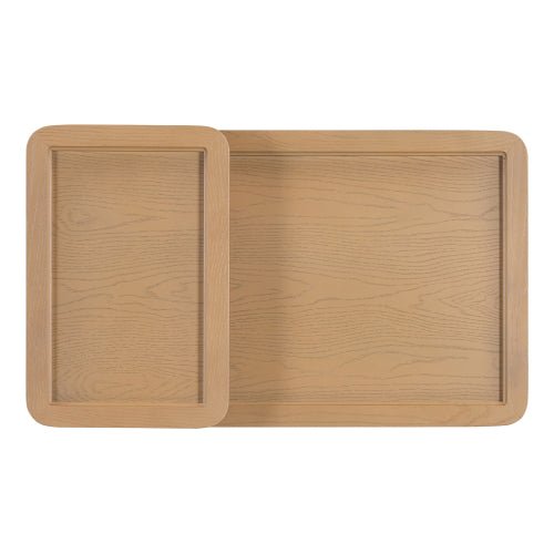 Bellemave® Modern 2 Piece Nesting Rattan Wood + MDF Coffee Table Set - Bellemave