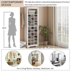 Bellemave® Modern 30 Shoe Cubby Console with Multiple Storage Capacity - Bellemave