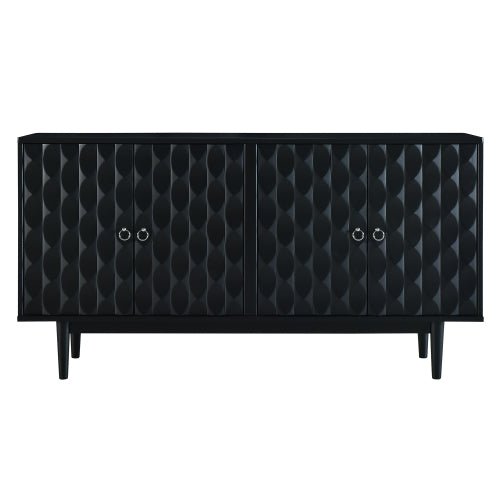 Bellemave® Modern 4 - Door Sideboard with Convex Pattern Doors and 2 Silver Handle - Bellemave