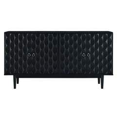 Bellemave® Modern 4 - Door Sideboard with Convex Pattern Doors and 2 Silver Handle - Bellemave