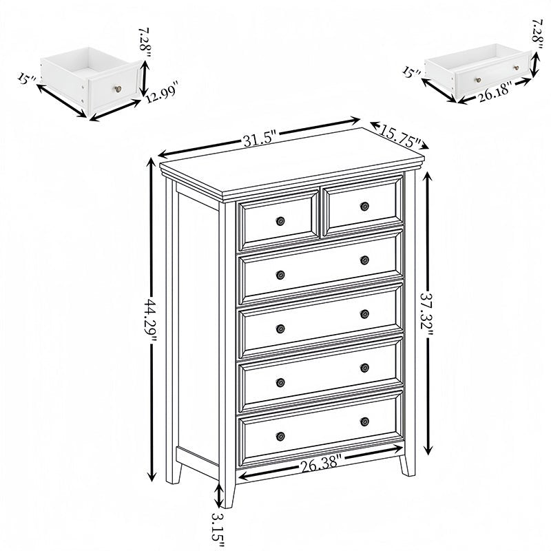 Bellemave® Modern 6 Drawers Dresser - Bellemave