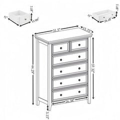 Bellemave® Modern 6 Drawers Dresser - Bellemave