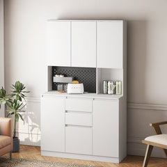 Bellemave® Modern 74" Kitchen Pantry Cabinet with Charging Station and 2 Drawer - Bellemave