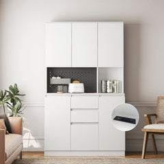 Bellemave® Modern 74" Kitchen Pantry Cabinet with Charging Station and 2 Drawer - Bellemave