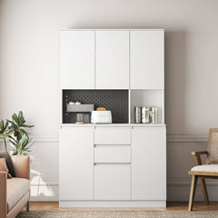 Bellemave® Modern 74" Kitchen Pantry Cabinet with Charging Station and 2 Drawer - Bellemave