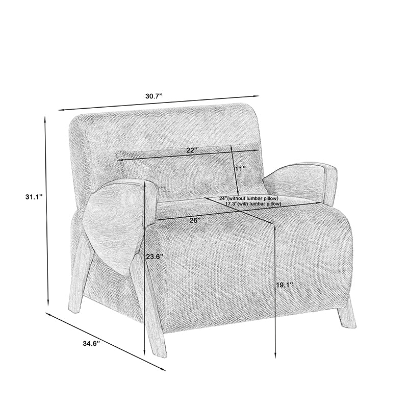 Bellemave® Modern Accent Armchair with Plush Cushioning, Comfortable Armrests - Bellemave