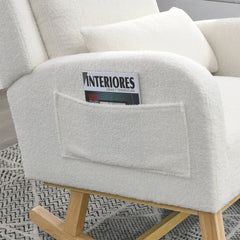 Bellemave® Modern Accent Casual Armchair Rocker with One Lumbar Pillow and Two Side Pockets - Bellemave