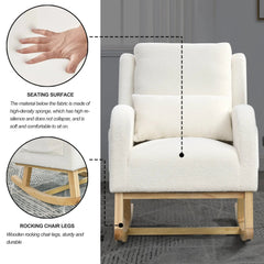 Bellemave® Modern Accent Casual Armchair Rocker with One Lumbar Pillow and Two Side Pockets - Bellemave
