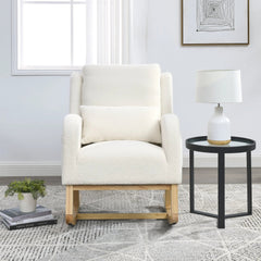 Bellemave® Modern Accent Casual Armchair Rocker with One Lumbar Pillow and Two Side Pockets - Bellemave