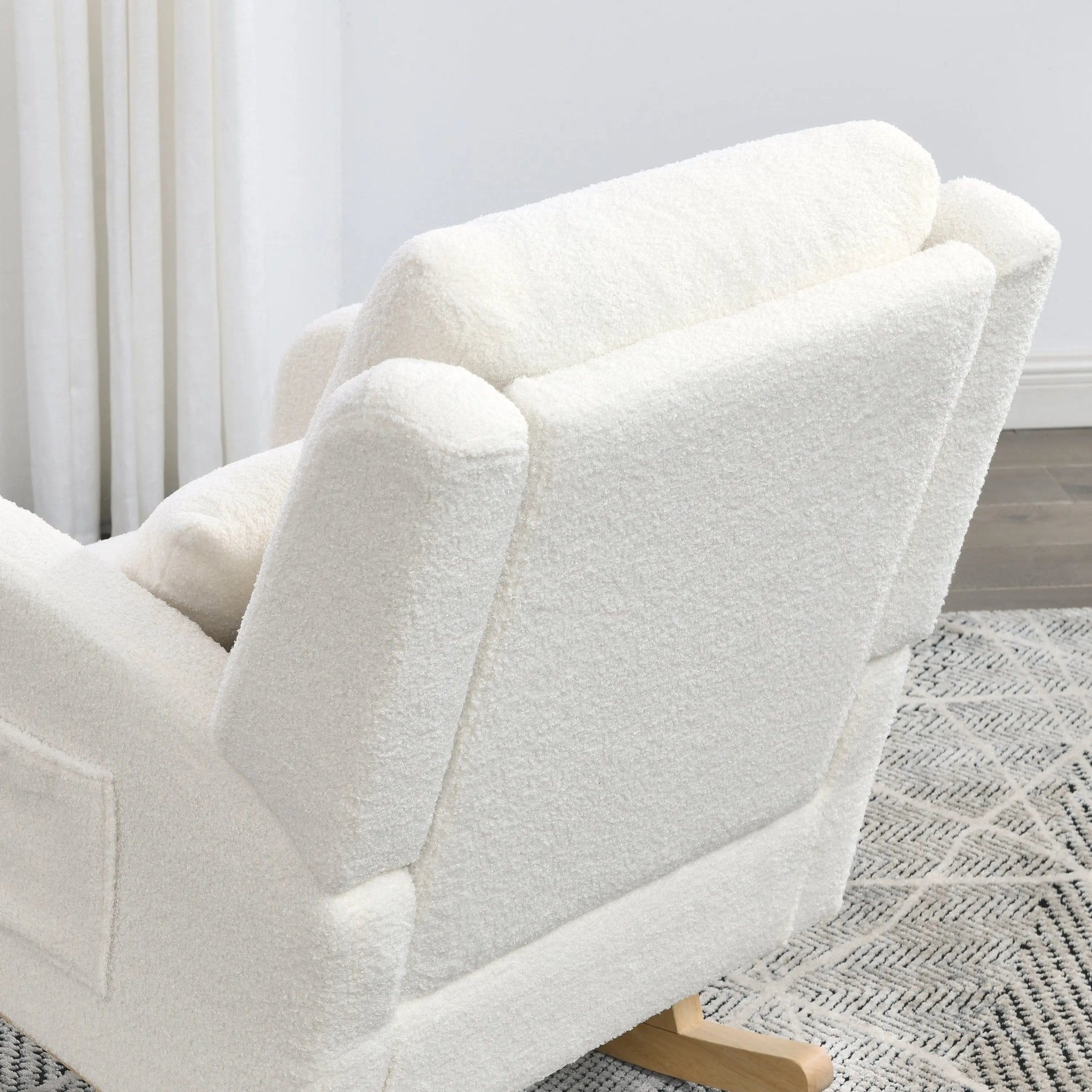 Bellemave® Modern Accent Casual Armchair Rocker with One Lumbar Pillow and Two Side Pockets - Bellemave