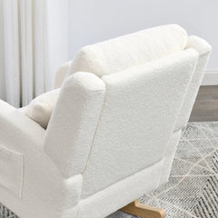Bellemave® Modern Accent Casual Armchair Rocker with One Lumbar Pillow and Two Side Pockets - Bellemave