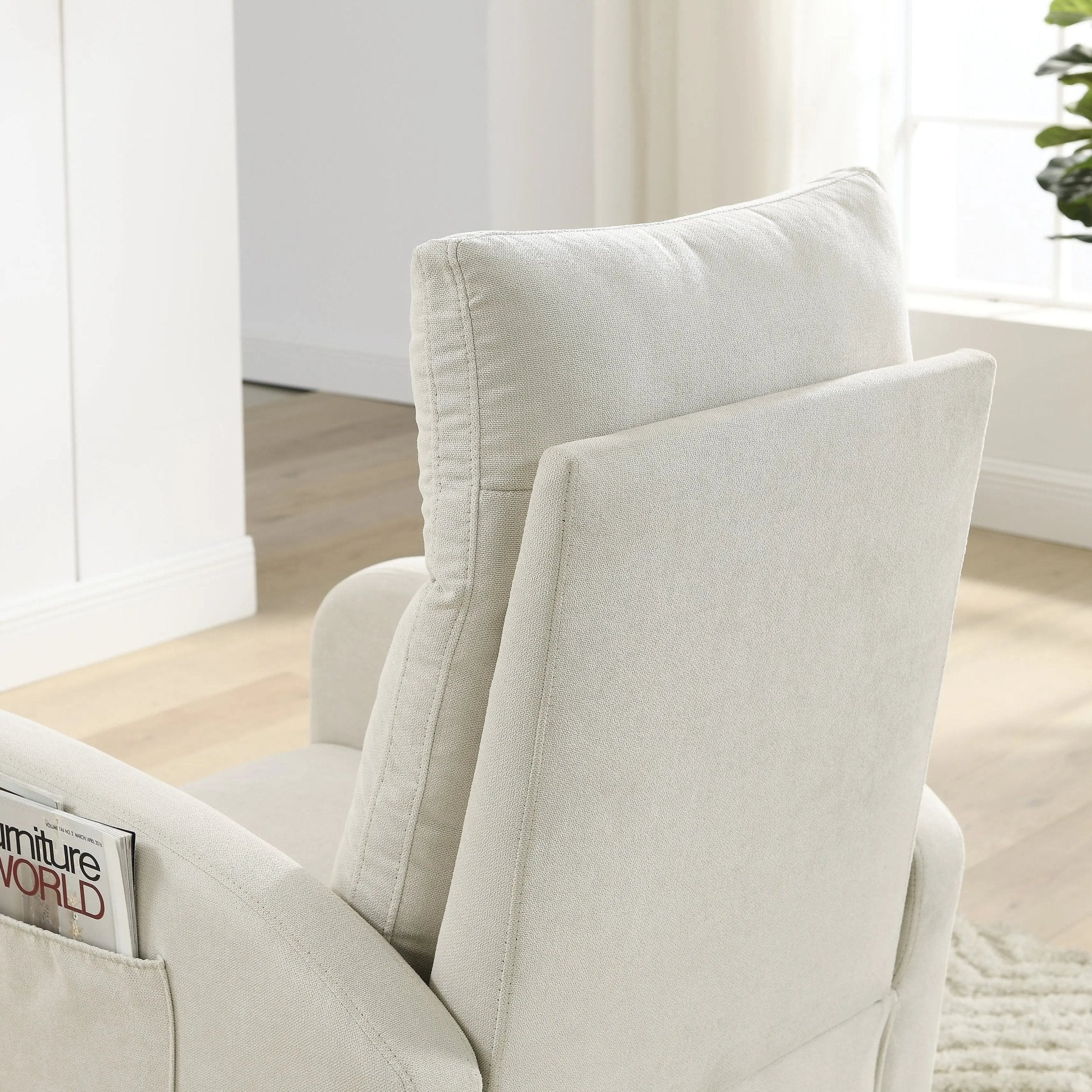 Bellemave® Modern Accent High Backrest Living Room Lounge Arm Rocking Chair with Two Side Pocket - Bellemave
