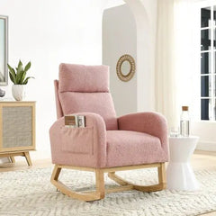 Bellemave® Modern Accent High Backrest Living Room Lounge Arm Rocking Chair with Two Side Pocket - Bellemave