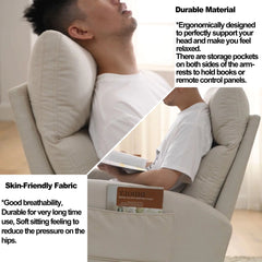 Bellemave® Modern Accent High Backrest Living Room Lounge Arm Rocking Chair with Two Side Pocket - Bellemave