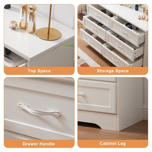 Bellemave® Modern Bedroom Clothes Organizer with 6 Drawers and Metal Pulls - Bellemave