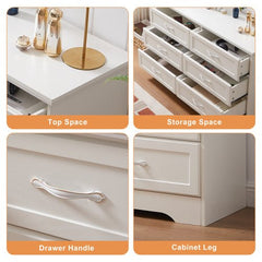 Bellemave® Modern Bedroom Clothes Organizer with 6 Drawers and Metal Pulls - Bellemave