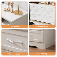 Bellemave® Modern Bedroom Dresser of Drawers with 7 Drawers, Clothes Organizer and Metal Pulls - Bellemave