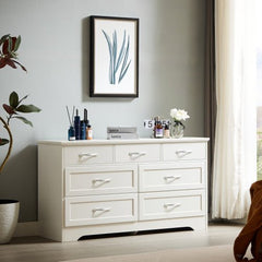 Bellemave® Modern Bedroom Dresser of Drawers with 7 Drawers, Clothes Organizer and Metal Pulls - Bellemave