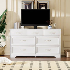 Bellemave® Modern Bedroom Dresser of Drawers with 7 Drawers, Clothes Organizer and Metal Pulls - Bellemave