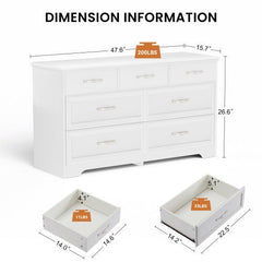 Bellemave® Modern Bedroom Dresser of Drawers with 7 Drawers, Clothes Organizer and Metal Pulls - Bellemave