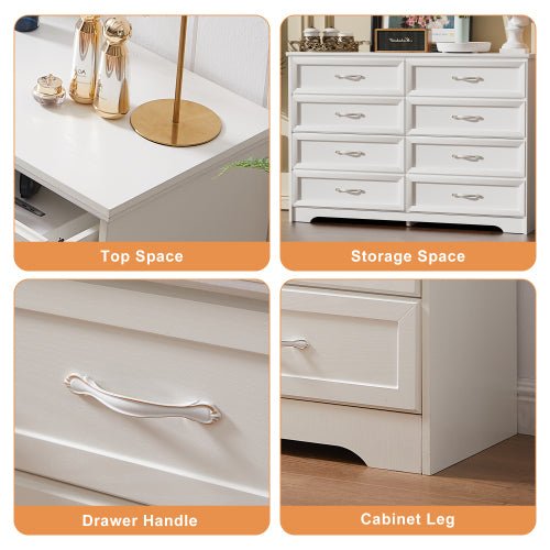 Bellemave® Modern Bedroom Dresser of Drawers with 8 Drawers, Clothes Organizer and Metal Pulls - Bellemave
