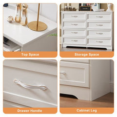 Bellemave® Modern Bedroom Dresser of Drawers with 8 Drawers, Clothes Organizer and Metal Pulls - Bellemave
