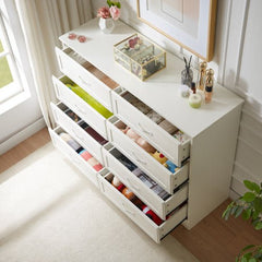 Bellemave® Modern Bedroom Dresser of Drawers with 8 Drawers, Clothes Organizer and Metal Pulls - Bellemave