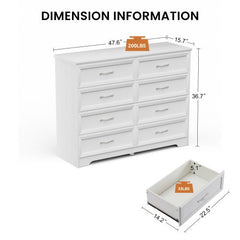 Bellemave® Modern Bedroom Dresser of Drawers with 8 Drawers, Clothes Organizer and Metal Pulls - Bellemave