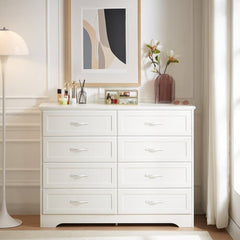 Bellemave® Modern Bedroom Dresser of Drawers with 8 Drawers, Clothes Organizer and Metal Pulls - Bellemave