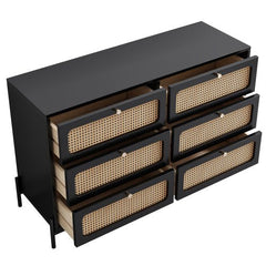 Bellemave® Modern Cannage Rattan 6 - Drawer Storage Cabinet - Bellemave