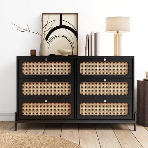 Bellemave® Modern Cannage Rattan 6 - Drawer Storage Cabinet - Bellemave