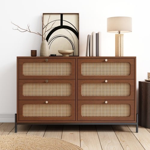 Bellemave® Modern Cannage Rattan 6 - Drawer Storage Cabinet - Bellemave