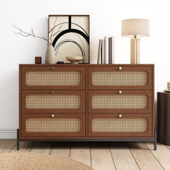 Bellemave® Modern Cannage Rattan 6 - Drawer Storage Cabinet - Bellemave