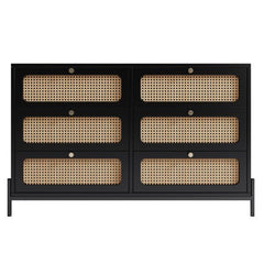 Bellemave® Modern Cannage Rattan 6 - Drawer Storage Cabinet - Bellemave