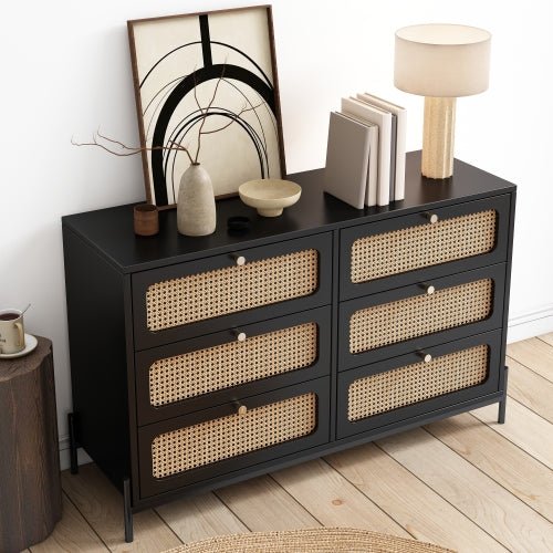 Bellemave® Modern Cannage Rattan 6 - Drawer Storage Cabinet - Bellemave