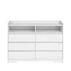 Bellemave® Modern Dressers & Chests of Drawers with Sturdy Frame,6 Drawer Dresser and LED Lights - Bellemave