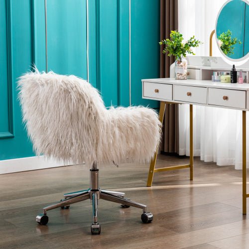 Bellemave® Modern Faux Fur Home Office Chair, Swivel, Height Adjustable - Bellemave