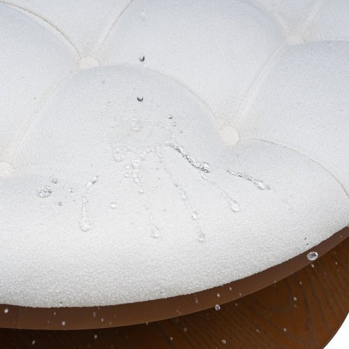 Bellemave® Modern Large Round Ottoman Coffee Table 2 - Tier Oversized Button Tufted Ottoman with Wheels - Bellemave