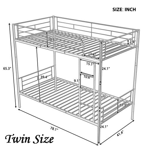Bellemave® Modern Metal Bunk Bed - Bellemave
