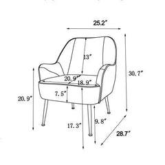 Bellemave® Modern Mid Century Chair Velvet Sherpa Armchair - Bellemave