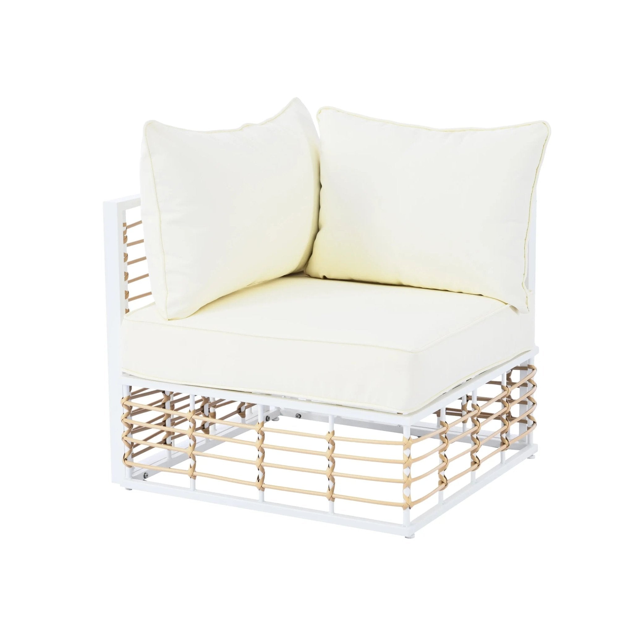 Bellemave® Modern Minimalist 7 - Piece Metal Patio Sectional Sofa Set with Thick Cushions and Coffee Table - Bellemave