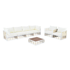 Bellemave® Modern Minimalist 7 - Piece Metal Patio Sectional Sofa Set with Thick Cushions and Coffee Table - Bellemave