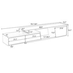 Bellemave® Modern Minimalist Rectangle Extendable TV Stand with 2 Drawers and 1 Cabinet - Bellemave