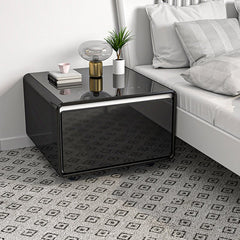 Bellemave® Modern Smart Side Table with Built - in Fridge, Wireless Charging, Temperature Control, Power Socket, USB Ports, Outlet Protection, Induction Light - Bellemave