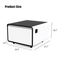 Bellemave® Modern Smart Side Table with Built - in Fridge, Wireless Charging, Temperature Control, Power Socket, USB Ports, Outlet Protection, Induction Light - Bellemave