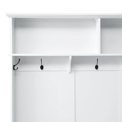 Bellemave® Modern Style Hall Tree with Storage Cabinet and 2 Large Drawers, Wide Mudroom Bench with 5 Coat Hooks - Bellemave