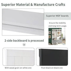 Bellemave® Modern Style Multiple Functions Hallway Coat Rack with Metal Black Hooks - Bellemave