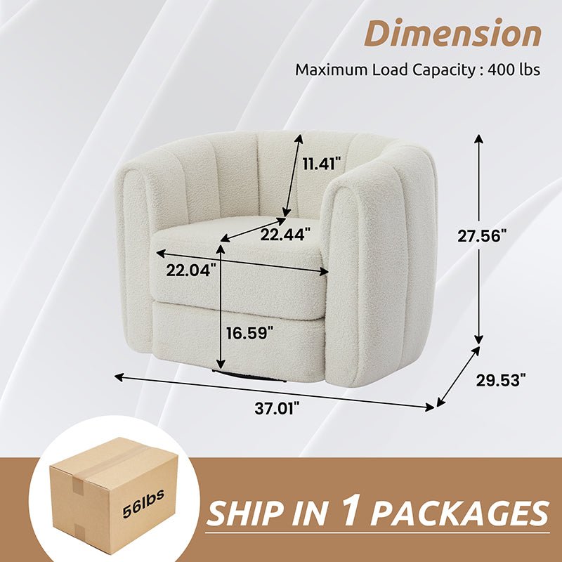 Bellemave® Modern Swivel Round Armchair with Upholstered - Bellemave