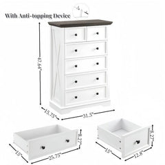 Bellemave® Modern Tall Chest of Drawers Closet Organizers & Storage Clothes with 6 drawers - Bellemave