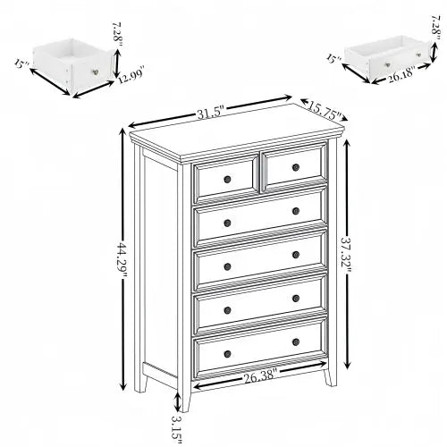 Bellemave® Modern Tall Chest of Drawers Closet Organizers & Storage Clothes with 6 drawers - Bellemave
